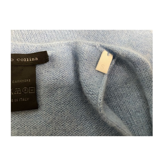ROBERTO COLLINA 100% Cashmere Tank Top Sky Blue Size Small Made In Italy - Picture 5 of 9